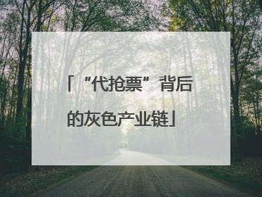 “代抢票”背后的灰色产业链