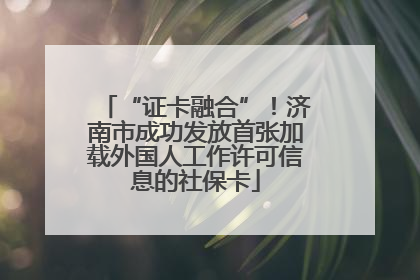 “证卡融合”！济南市成功发放首张加载外国人工作许可信息的社保卡
