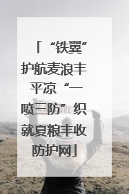 “铁翼”护航麦浪丰 平凉“一喷三防”织就夏粮丰收防护网
