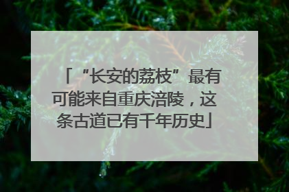 “长安的荔枝”最有可能来自重庆涪陵，这条古道已有千年历史