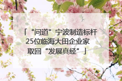 “问道”宁波制造标杆 25位临海大田企业家取回“发展真经”