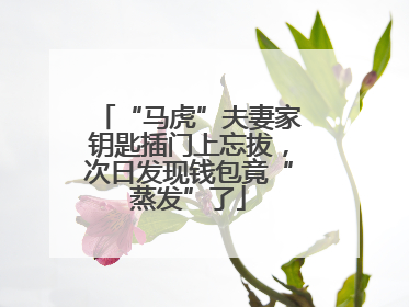 “马虎”夫妻家钥匙插门上忘拔，次日发现钱包竟“蒸发”了