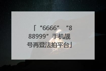 “6666”“888999”手机靓号再登法拍平台