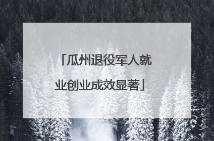 瓜州退役军人就业创业成效显著