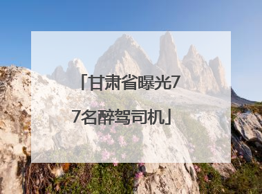 甘肃省曝光77名醉驾司机
