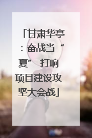 甘肃华亭：奋战当“夏” 打响项目建设攻坚大会战