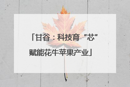 甘谷：科技育“芯”赋能花牛苹果产业