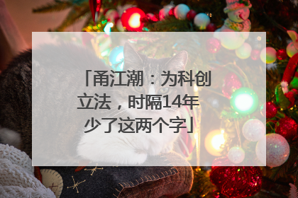 甬江潮：为科创立法，时隔14年少了这两个字