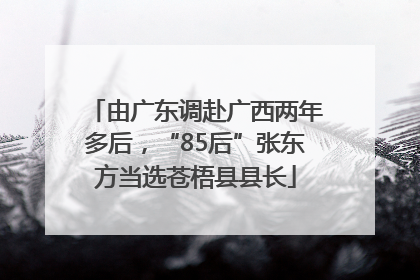 由广东调赴广西两年多后，“85后”张东方当选苍梧县县长