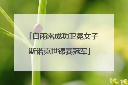 白雨露成功卫冕女子斯诺克世锦赛冠军