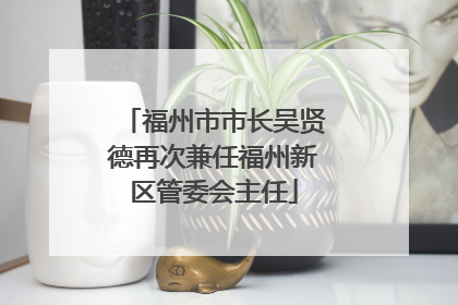 福州市市长吴贤德再次兼任福州新区管委会主任