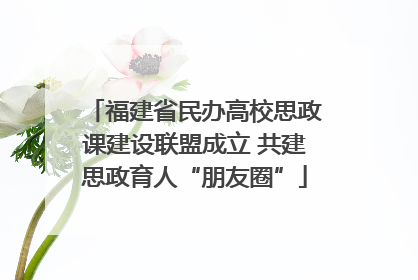 福建省民办高校思政课建设联盟成立 共建思政育人“朋友圈”