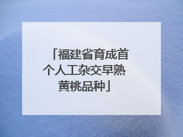 福建省育成首个人工杂交早熟黄桃品种
