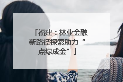 福建：林业金融新路径探索助力“点绿成金”