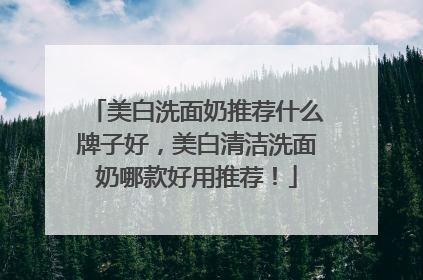 美白洗面奶推荐什么牌子好，美白清洁洗面奶哪款好用推荐！