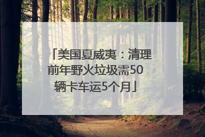美国夏威夷：清理前年野火垃圾需50辆卡车运5个月