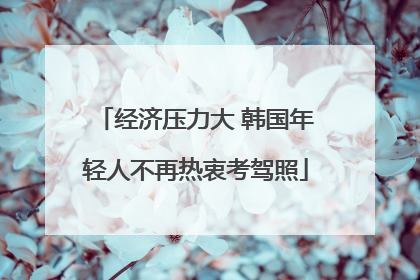 经济压力大 韩国年轻人不再热衷考驾照