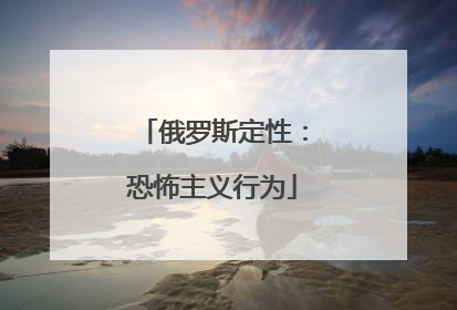 俄罗斯定性：恐怖主义行为