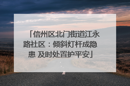 信州区北门街道江永路社区：倾斜灯杆成隐患 及时处置护平安