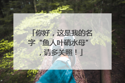 你好，这是我的名字“鱼人叶硝水母”，请多关照！