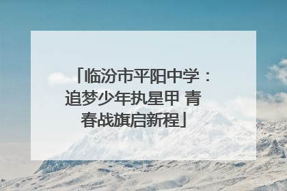 临汾市平阳中学：追梦少年执星甲 青春战旗启新程