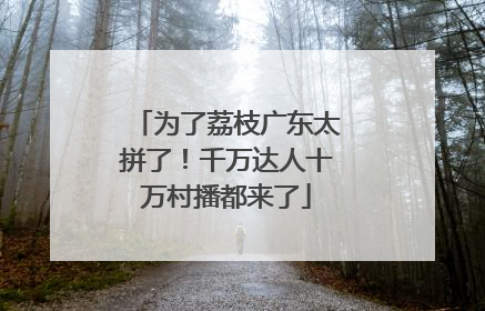 为了荔枝广东太拼了！千万达人十万村播都来了