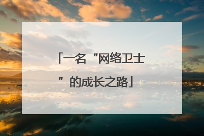一名“网络卫士”的成长之路