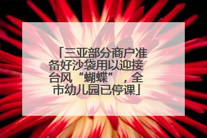 三亚部分商户准备好沙袋用以迎接台风“蝴蝶”，全市幼儿园已停课