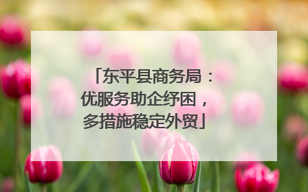 东平县商务局：优服务助企纾困，多措施稳定外贸
