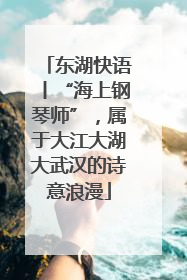 东湖快语丨“海上钢琴师”，属于大江大湖大武汉的诗意浪漫