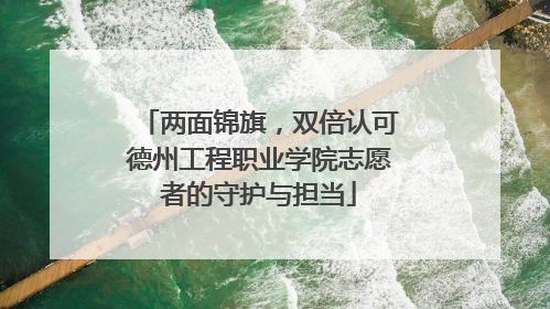 两面锦旗，双倍认可德州工程职业学院志愿者的守护与担当