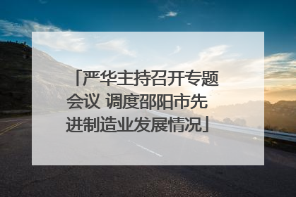 严华主持召开专题会议 调度邵阳市先进制造业发展情况