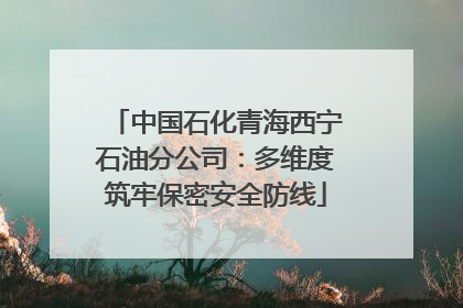 中国石化青海西宁石油分公司：多维度筑牢保密安全防线