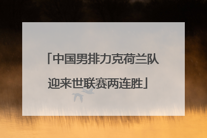 中国男排力克荷兰队 迎来世联赛两连胜