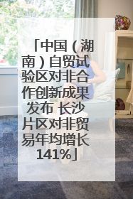 中国（湖南）自贸试验区对非合作创新成果发布 长沙片区对非贸易年均增长141%