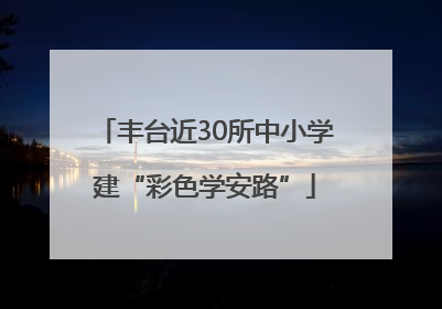 丰台近30所中小学建“彩色学安路”