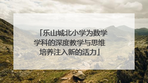 乐山城北小学为数学学科的深度教学与思维培养注入新的活力