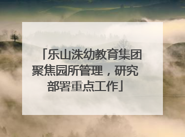 乐山洙幼教育集团聚焦园所管理，研究部署重点工作