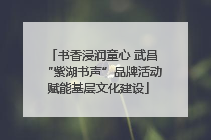 书香浸润童心 武昌“紫湖书声”品牌活动赋能基层文化建设
