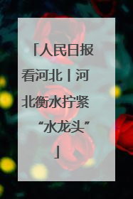 人民日报看河北丨河北衡水拧紧“水龙头”