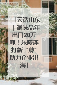 云话山东｜调味品年出口20万吨！乐陵连打新“牌”助力企业出海