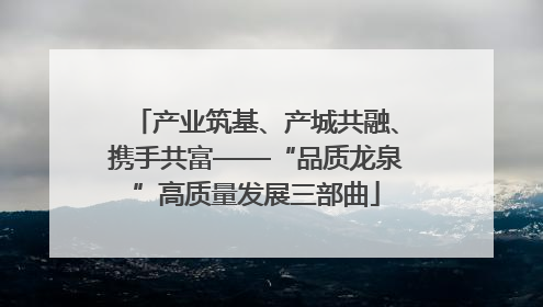 产业筑基、产城共融、携手共富——“品质龙泉”高质量发展三部曲