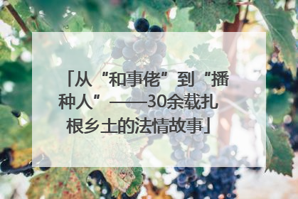从“和事佬”到“播种人”——30余载扎根乡土的法情故事