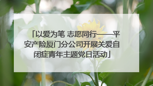 以爱为笔 志愿同行——平安产险厦门分公司开展关爱自闭症青年主题党日活动