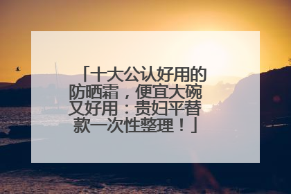 十大公认好用的防晒霜，便宜大碗又好用：贵妇平替款一次性整理！