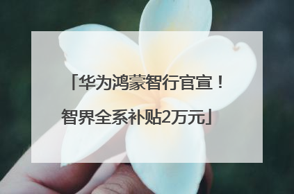 华为鸿蒙智行官宣！智界全系补贴2万元