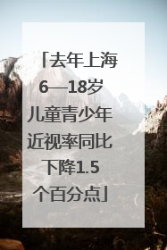 去年上海6—18岁儿童青少年近视率同比下降1.5个百分点