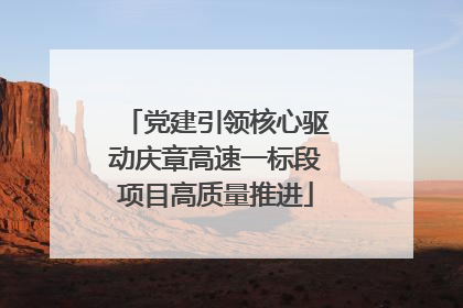 党建引领核心驱动庆章高速一标段项目高质量推进