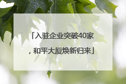 入驻企业突破40家，和平大厦焕新归来