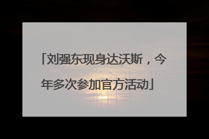 刘强东现身达沃斯，今年多次参加官方活动